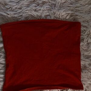 H&M Red Strapless Crop Top